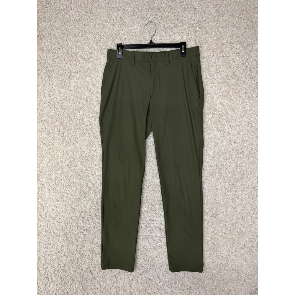 FLX Performance Chino Pants Mens 32x32 Green Commuter Active Golf Preppy